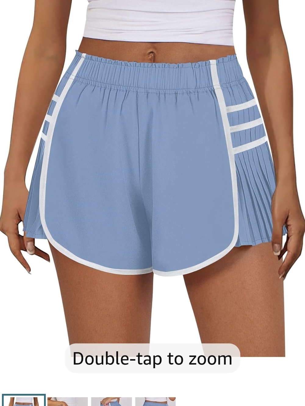 NWT Amazon Athletic Pleated Side Shorts with White Trim